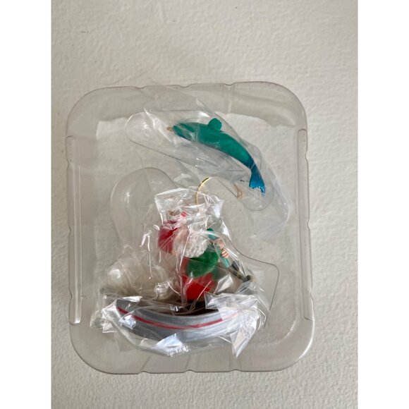 Hallmark Keepsake Ornament Catch Of The Season Santa Fishing Boat & Fish 1998 - Picture 5 of 6